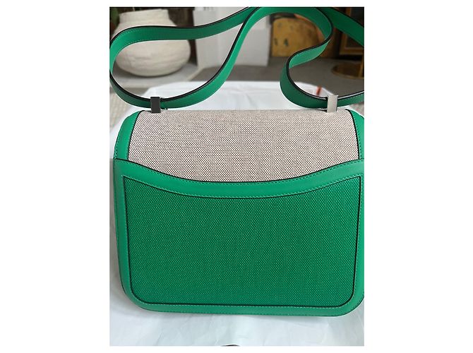 Hermès Constance 24 Pelle Verde Giada e Tela - vista 8