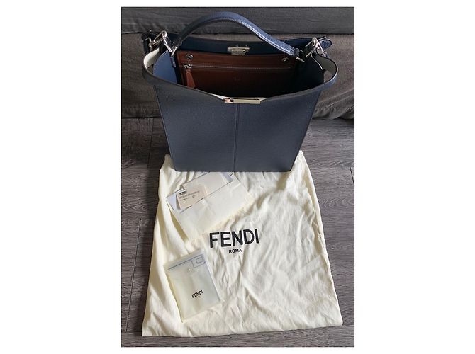 Fendi Peekaboo Iseeu-Einkaufstasche Blau - Ansicht 10