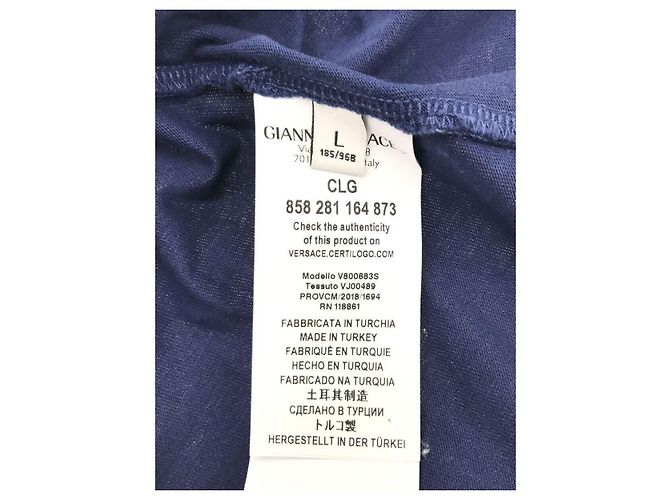 **Camiseta de algodón azul marino Gianni Versace - vista 5