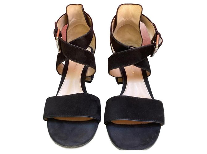 Sandali Gianvito Rossi Portofino in camoscio nero - vista 5