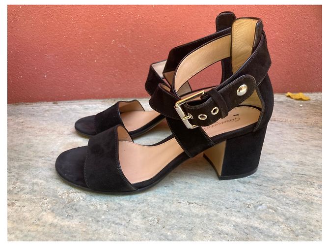 Sandali Gianvito Rossi Portofino in camoscio nero - vista 7