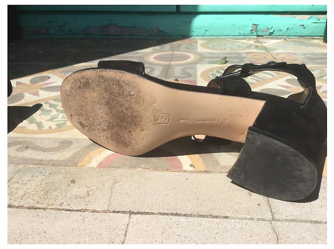 Sandali Gianvito Rossi Portofino in camoscio nero - vista 9
