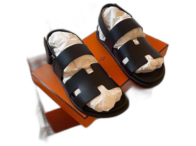 Sandali Hermès Genius in pelle neri taglia 42 Nero - vista 2