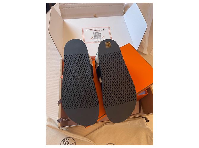 Sandali Hermès Genius in pelle neri taglia 42 Nero - vista 3