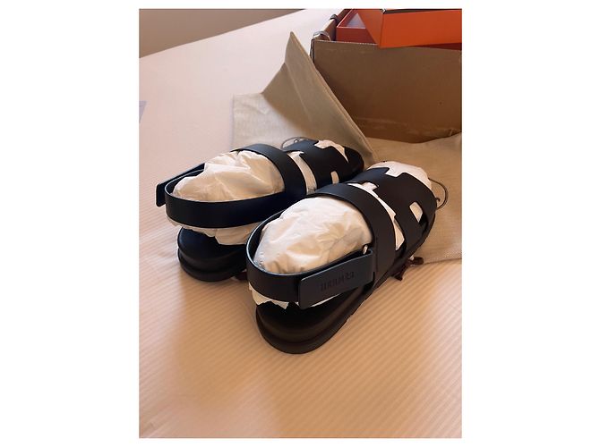 Sandali Hermès Genius in pelle neri taglia 42 Nero - vista 4