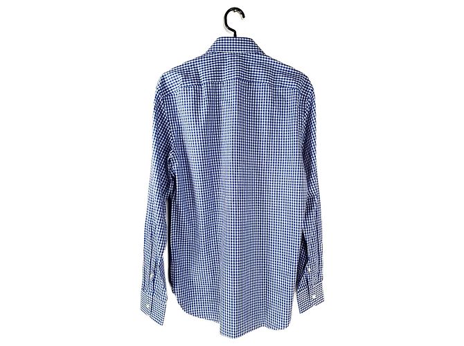 Autre Marque Camicia Boggi a Quadretti Blu in Cotone - vista 2