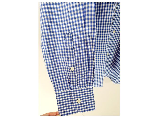 Autre Marque Camicia Boggi a Quadretti Blu in Cotone - vista 4
