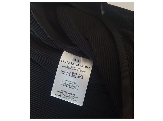 Autre Marque Mono Barbara Casasola Efecto Cruzado de Georgette Plisado Negro - vista 7