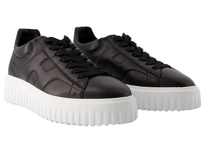 H-Stripes Allacciato Sneakers - Hogan - Leather - Black - Ansicht 2