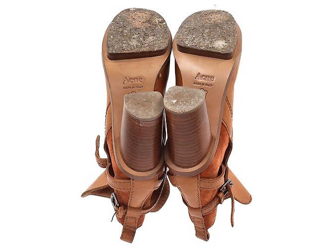 Botines Acne Studios Cypress Con en cuero marrón Naranja - vista 6
