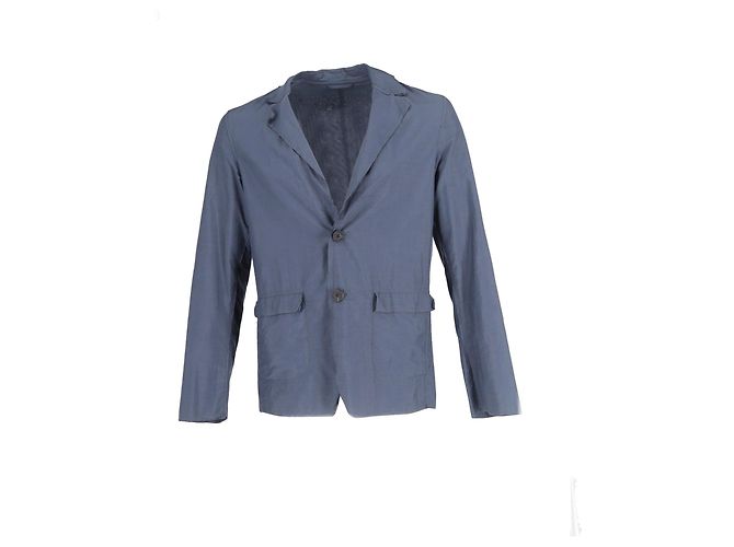 Lanvin Jaqueta Blazer com Abotoamento Único em Poliamida Azul - vista 4