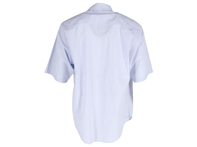 Everyday Balenciaga Short Sleeve Shirt in Bluish White Polyester Blue - view 4