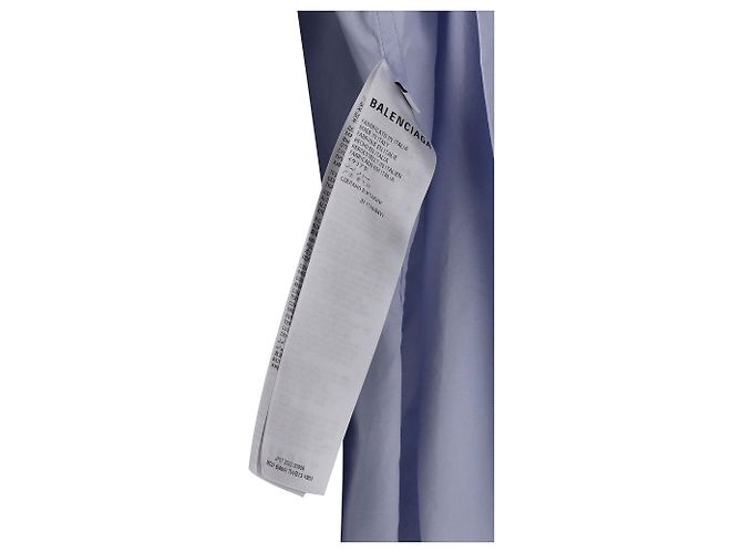 Everyday Balenciaga Short Sleeve Shirt in Bluish White Polyester Blue - view 5