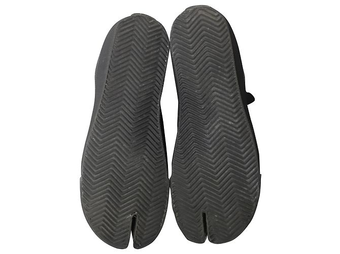 Maison Martin Margiela Maison Margiela Sneakers Tabi montantes en toile noire - vue 5
