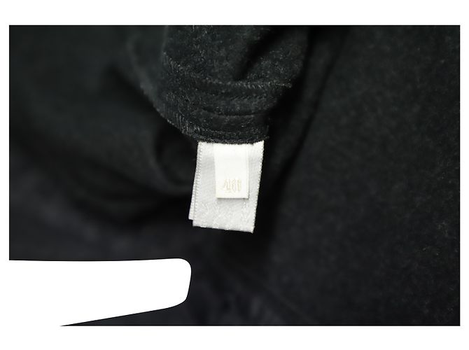 Miu Miu verdecktes Button-Down-Hemd aus dunkelgrauer Wolle Schwarz - Ansicht 8