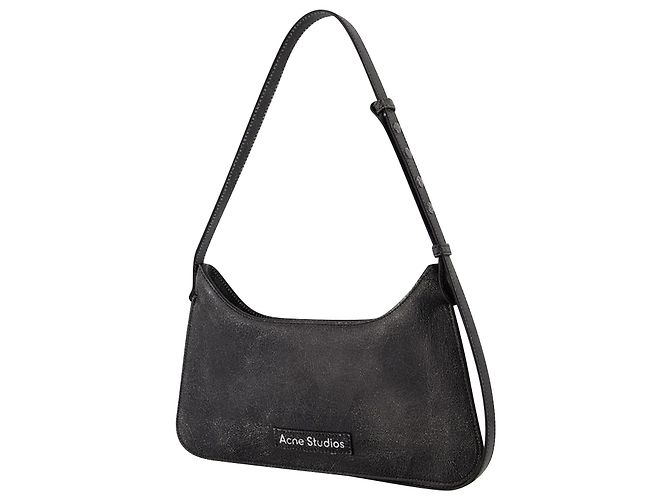 Platt Mini Crackle Hobo Bag - Acne Studios - Leather - Black - view 2