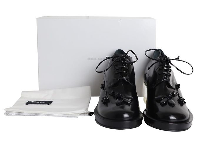 Simone Rocha Pixelglas Schnür-Oxfords aus schwarzem Lackleder - Ansicht 10