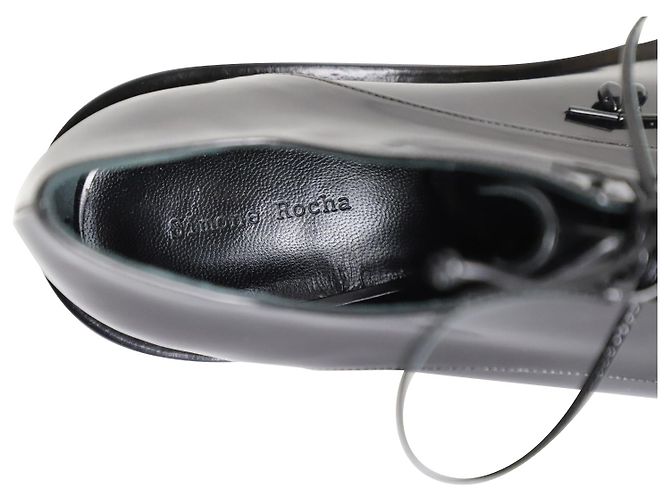 Simone Rocha Pixelglas Schnür-Oxfords aus schwarzem Lackleder - Ansicht 7