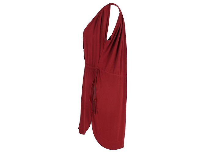 Minivestido sin mangas con cordón en la cintura de Isabel Marant en algodón burdeos Roja - Ansicht 2