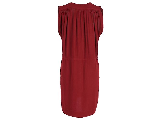 Minivestido sin mangas con cordón en la cintura de Isabel Marant en algodón burdeos Roja - Ansicht 3