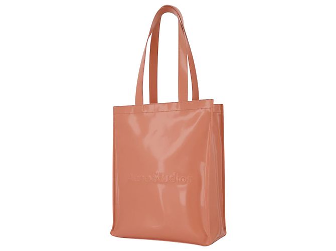 Sac Cabas Logo Shopper Portrait - Acne Studios - Cuir - Rose Saumon - view 2