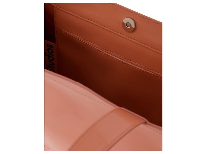 Sac Cabas Logo Shopper Portrait - Acne Studios - Cuir - Rose Saumon - view 4