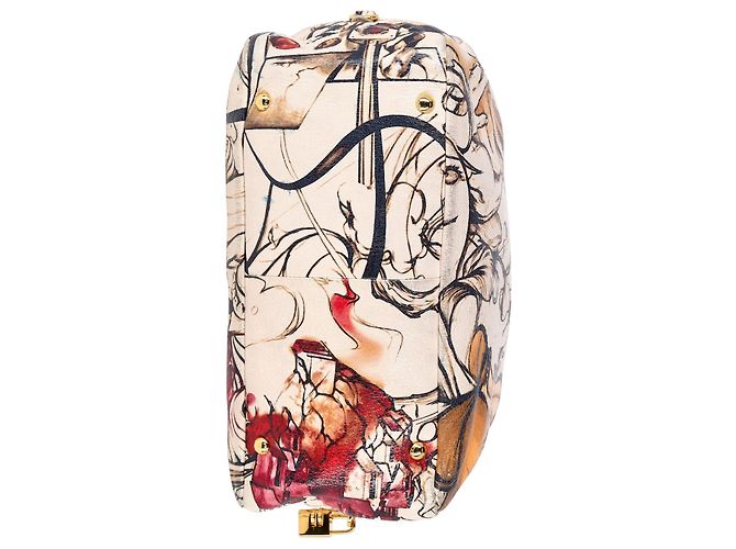 Bolso Bauletto con estampado de hadas de Prada en cuero Cervo Lux beige 'Prugna' - vista 7