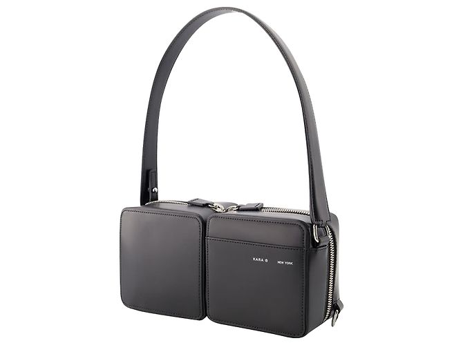 Donna Karan Sac Hobo Stacked - Kara - Cuir - Noir - vue 2