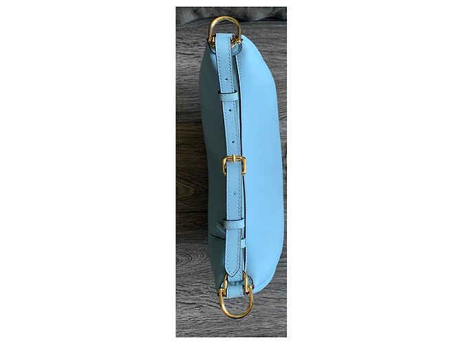Borsa hobo Fendi Fendigraphy in pelle azzurra Blu chiaro - vista 3