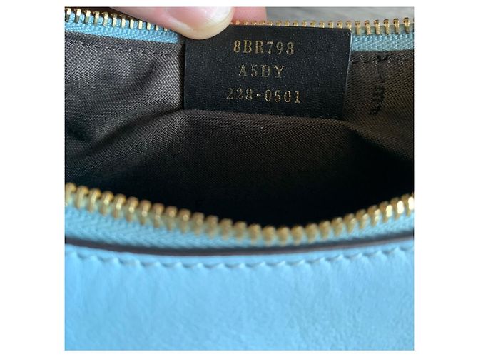 Borsa hobo Fendi Fendigraphy in pelle azzurra Blu chiaro - vista 6