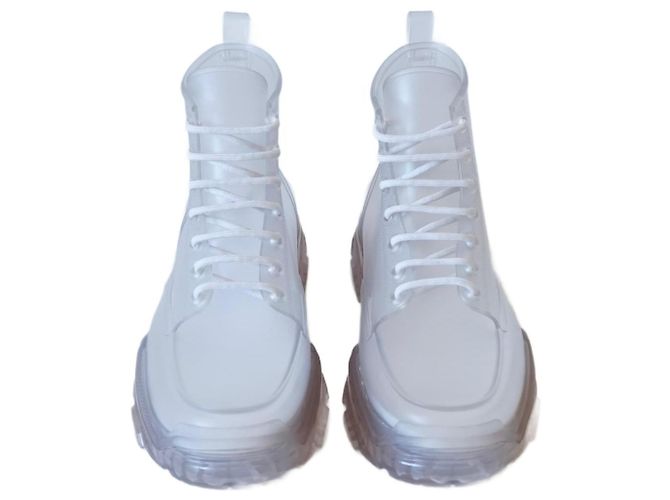 Bottes de combat Dior x Daniel Arsham en caoutchouc transparent - vue 2