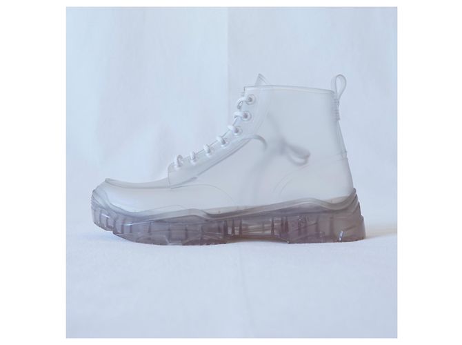 Bottes de combat Dior x Daniel Arsham en caoutchouc transparent - vue 5