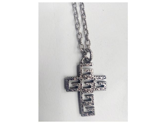 Croce Gucci quadrata in argento Silver hardware - vista 4