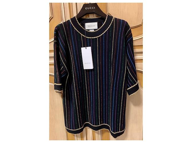 Gucci Wollpullover mit Lurex-Einsätzen schwarz - Ansicht 3