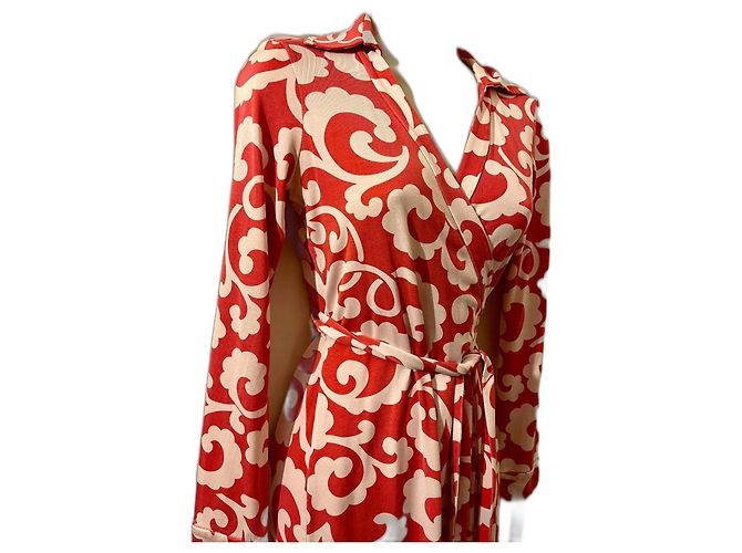 Diane Von Furstenberg DvF New Jeanne Two Vestido envelope estampado de seda Rosa Cru - vista 2