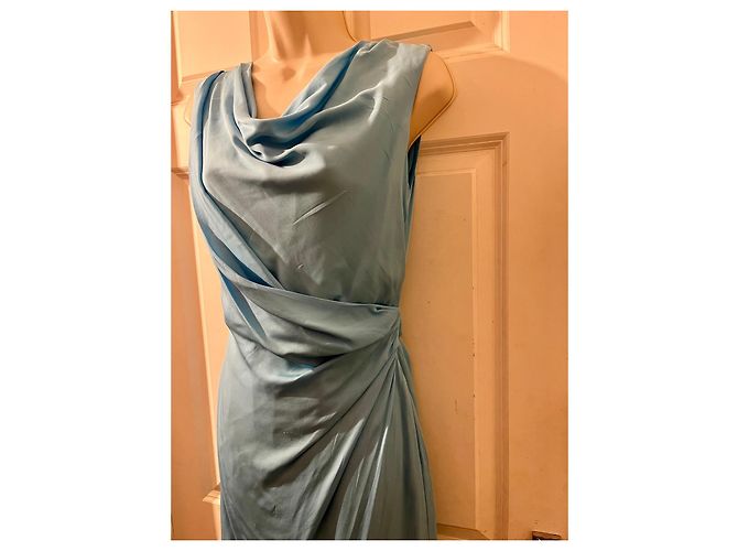 Diane Von Furstenberg Vestido de seda azul agua drapeado Julissa de DvF Azul claro - vista 3