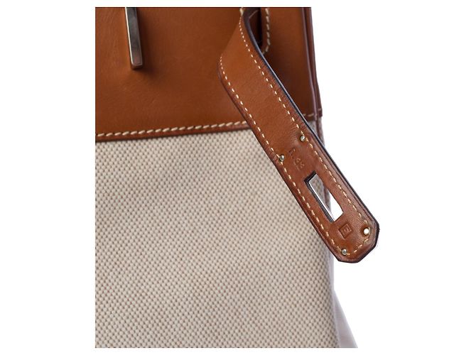 Hermès Borse HERMES Birkin 35 in Tela Beige - 101218 - vista 6