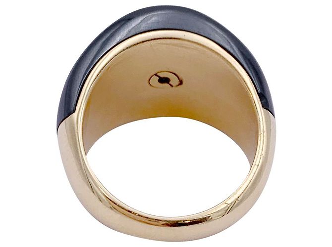 Anello Bulgari, giallo oro, ematite, Diamants. - vista 3