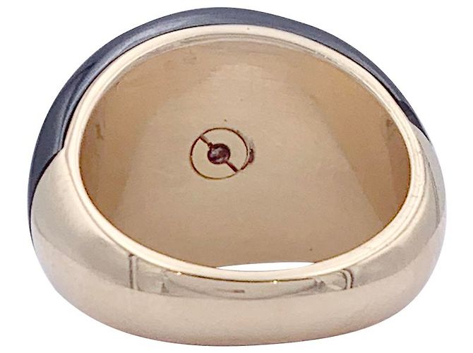 Anello Bulgari, giallo oro, ematite, Diamants. - vista 4