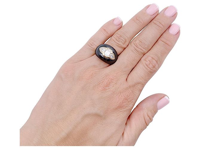 Anello Bulgari, giallo oro, ematite, Diamants. - vista 5