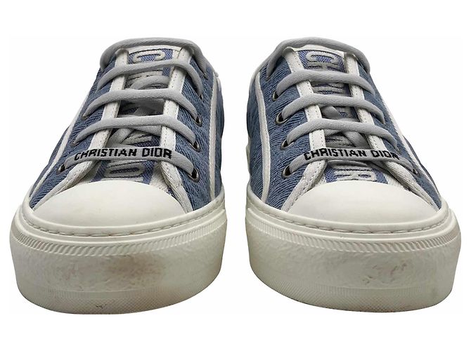 Baskets Dior J'adior Cannage en denim bleu matelassé & cuir blanc - vue 3