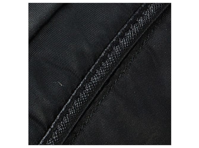 Borsa messenger Prada in tessuto nero con fibbia - vista 14