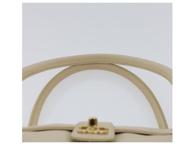 CHANEL Executive-Einkaufstasche mit Drehverschluss und Klappe, Kaviarhaut, Beige, CC Auth 43325 - Ansicht 14