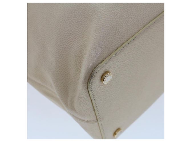 CHANEL Executive-Einkaufstasche mit Drehverschluss und Klappe, Kaviarhaut, Beige, CC Auth 43325 - Ansicht 16