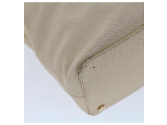 CHANEL Executive-Einkaufstasche mit Drehverschluss und Klappe, Kaviarhaut, Beige, CC Auth 43325 - Ansicht 18