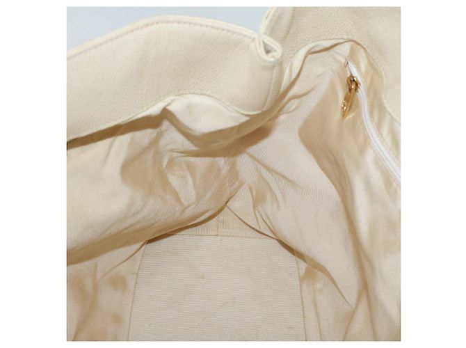 CHANEL Executive-Einkaufstasche mit Drehverschluss und Klappe, Kaviarhaut, Beige, CC Auth 43325 - Ansicht 23