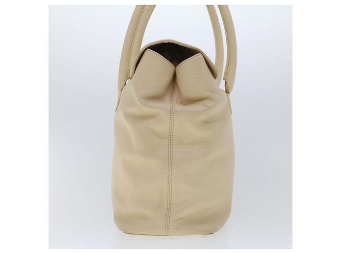 CHANEL Executive-Einkaufstasche mit Drehverschluss und Klappe, Kaviarhaut, Beige, CC Auth 43325 - Ansicht 3