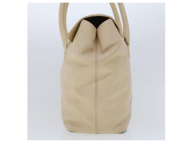 CHANEL Executive-Einkaufstasche mit Drehverschluss und Klappe, Kaviarhaut, Beige, CC Auth 43325 - Ansicht 4