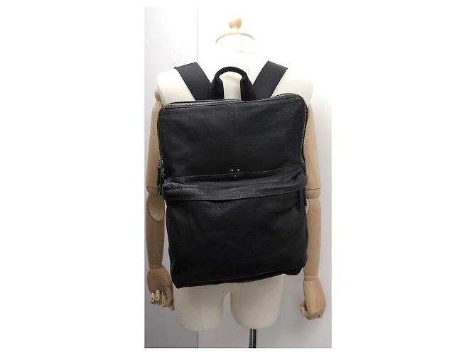 JEROME DREYFUSS ARTHUR BLACK LEATHER BACKPACK BAG JEROME DREYFUSS ARTHUR BACKPACK BAG - view 4