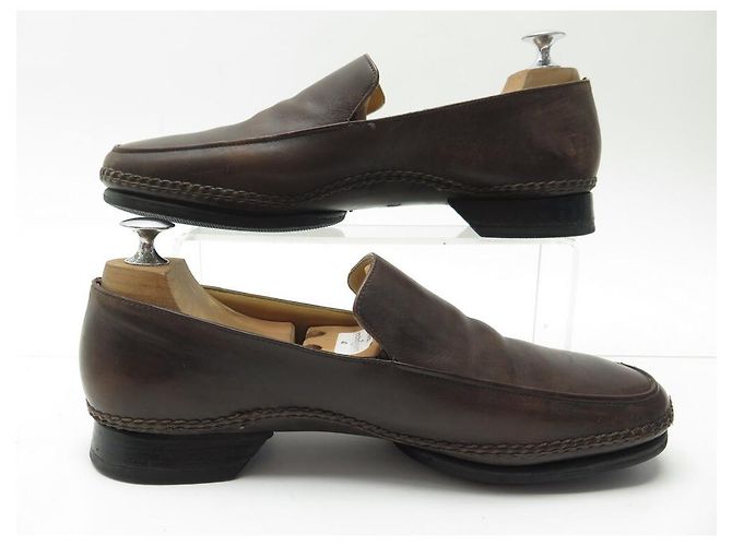 Mocassini Hermès 40 SCARPE MOCASSINI IN PELLE MARRONE - vista 2